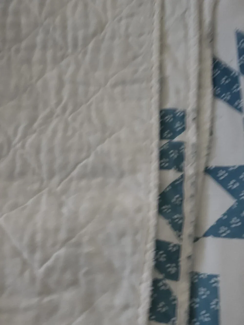 Classic Blue and White Quilted Bedspread